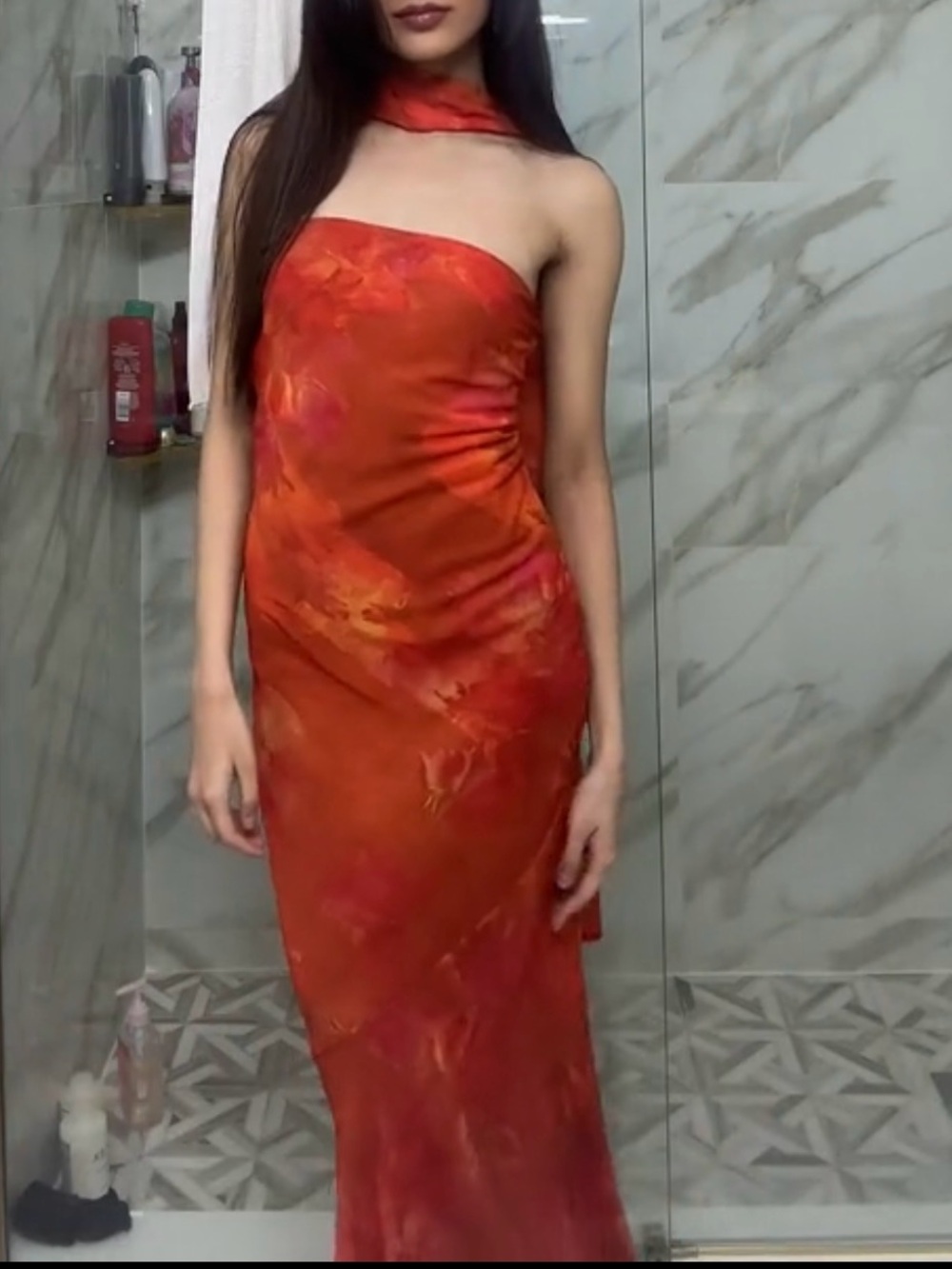 Peppermayo Strapless Maxi Dress with Scarf
